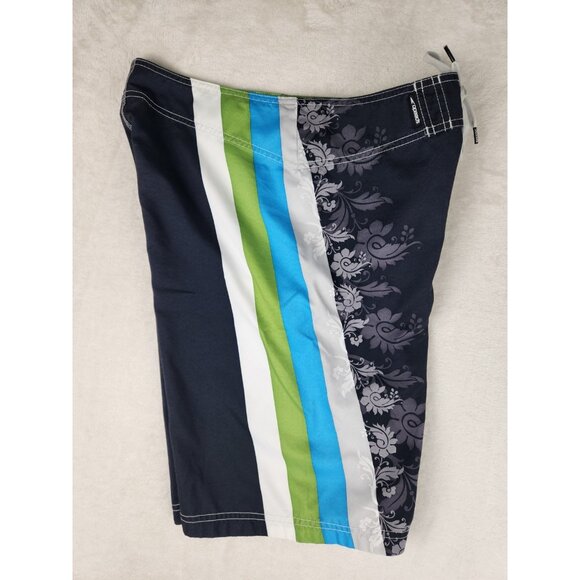 Men's Speedo Board Shorts Swim Trunks Blue Floral Men's Side Pockets Size 32 - Picture 9 of 14